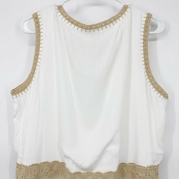 Chico's White Crochet Trim Sleeveless Maxi Dress - Picture 8 of 10